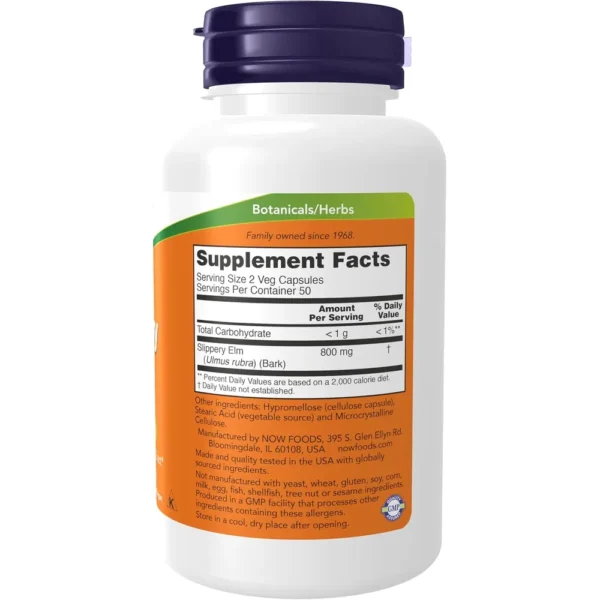 OLMO RESBALADIZO NOW FOODS 400 MG 100 CÁPSULAS | PACK 2