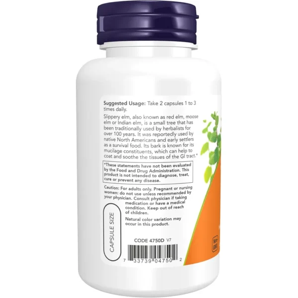 OLMO RESBALADIZO NOW FOODS 400 MG 100 CÁPSULAS | PACK 2
