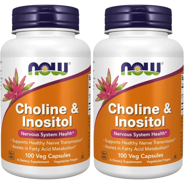 COLINA + INOSITOL NOW FOODS 500 MG 100 CÁPSULAS | PACK 2