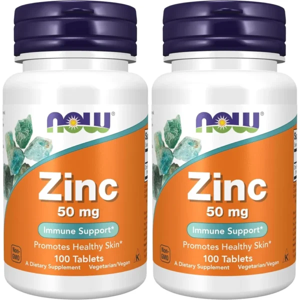 GLUCONATO DE ZINC NOW FOODS 50 MG 100 TABLETAS | PACK 2