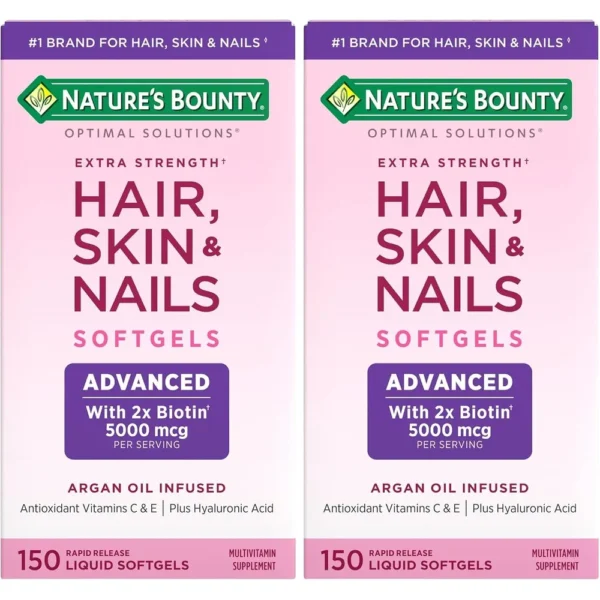 CABELLO PIEL Y UÑAS ADVANCED NATURE'S BOUNTY 150 CÁPSULAS BLANDAS | PACK 2