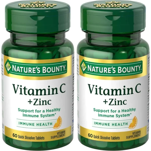 VITAMINA C + ZINC NATURE'S BOUNTY 60 TABLETAS | PACK 2