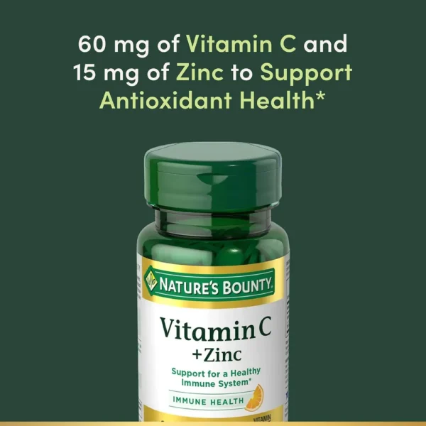 VITAMINA C + ZINC NATURE'S BOUNTY 60 TABLETAS | PACK 2
