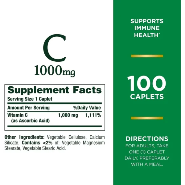 VITAMINA C NATURE'S BOUNTY 1000 MG 100 TABLETAS | PACK 2