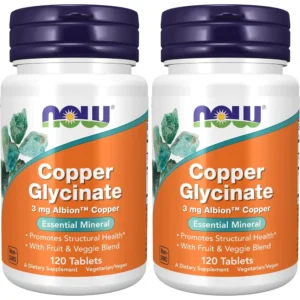 GLICINATO DE COBRE NOW FOODS 3 MG 120 TABLETAS | PACK 2