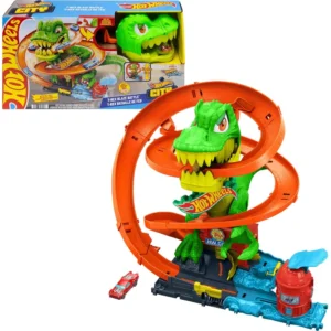 HOT WHEELS CITY T-REX BLAZE BATTLE SET DE JUEGO