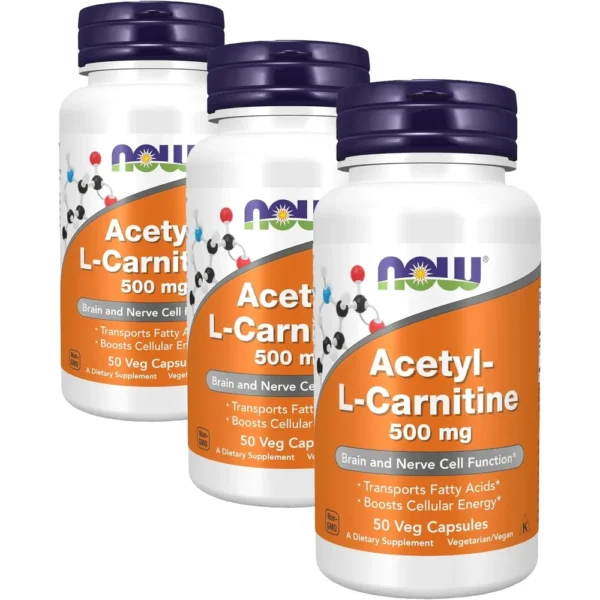 ACETIL L-CARNITINA NOW FOODS 500 MG 50 CÁPSULAS | PACK 3