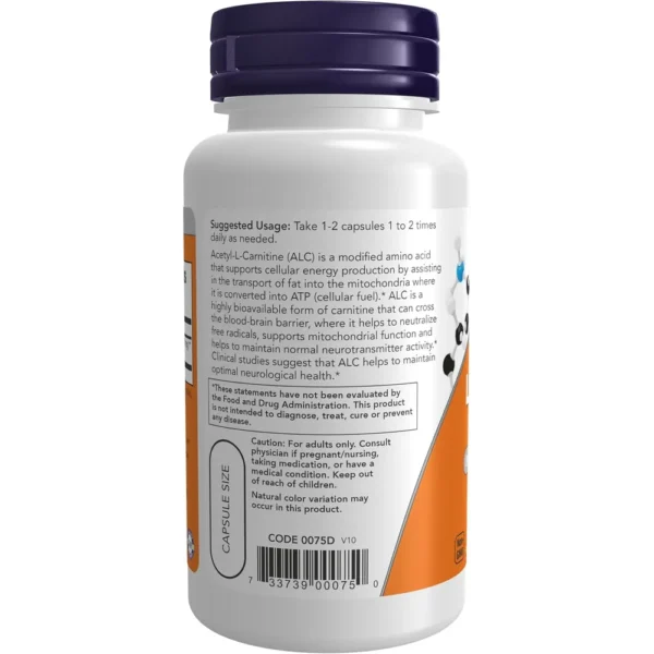 ACETIL L-CARNITINA NOW FOODS 500 MG 50 CÁPSULAS | PACK 3