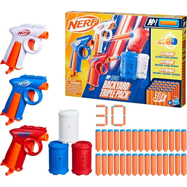 b0dkg8dwd3_3.webp NERF LANZADORES N SERIES BACKYARD TRIPLE PACK DE 3 PIEZAS