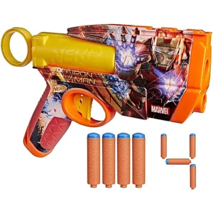 NERF LANZADOR MARVEL IRON MAN CON 4 DARDOS
