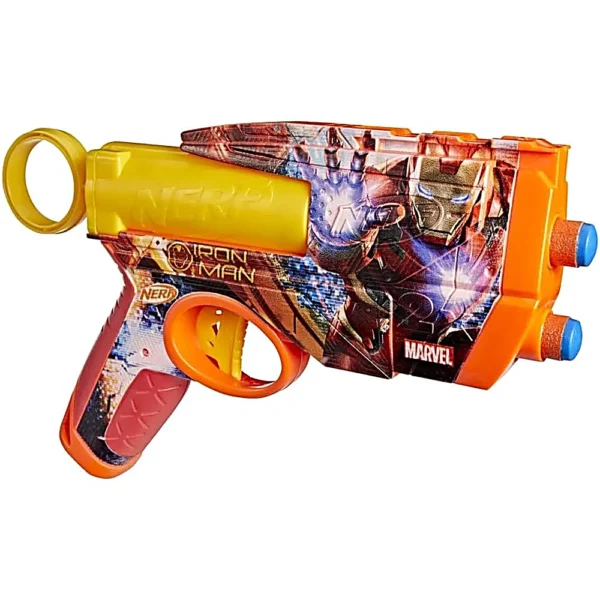 NERF LANZADOR MARVEL IRON MAN CON 4 DARDOS