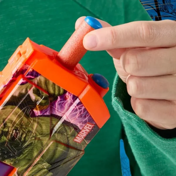 NERF LANZADOR MARVEL HULK CON 4 DARDOS