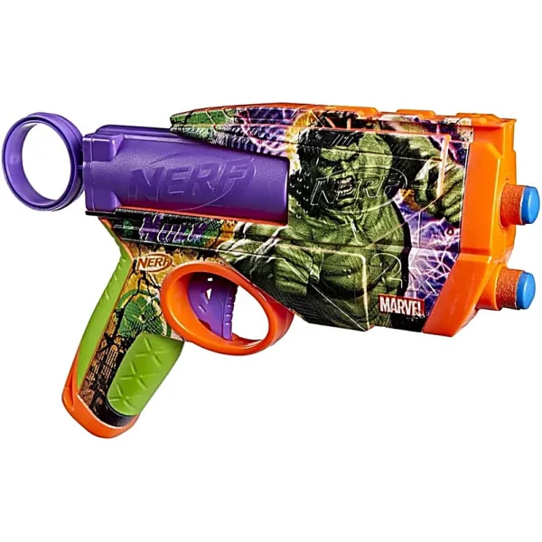NERF LANZADOR MARVEL HULK CON 4 DARDOS