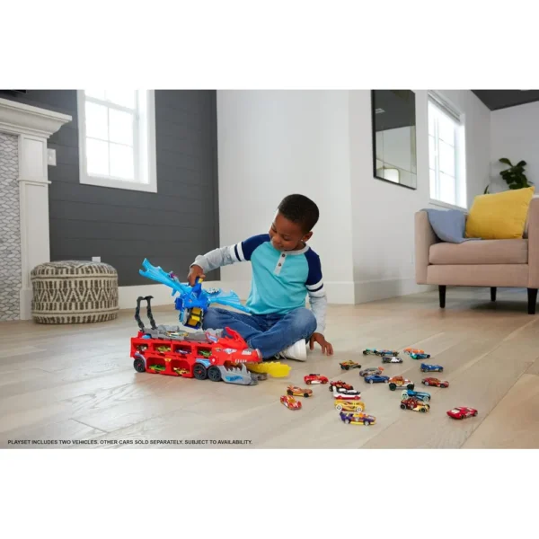 HOT WHEELS CITY ULTIMATE DUAL DRAGON TRANSPORTER 2 AUTOS