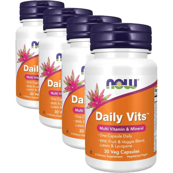 DAILY VITS NOW FOODS MULTIVITAMÍNICO 30 CÁPSULAS | PACK 4