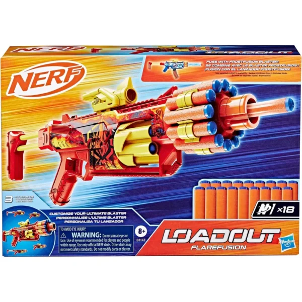 NERF LANZADOR LOADOUT FLAREFUSION CON 18 DARDOS