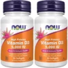 VITAMINA D3 NOW FOODS 5000 UI 30 CÁPSULAS BLANDAS | PACK 2