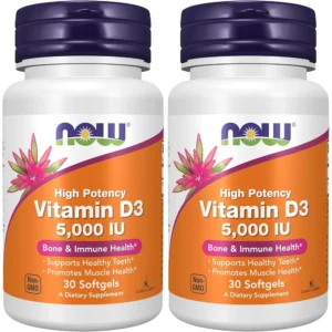 VITAMINA D3 NOW FOODS 5000 UI 30 CÁPSULAS BLANDAS | PACK 2