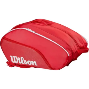 BOLSO DE PÁDEL WILSON TOUR CAPACIDAD 6 RAQUETAS ROJO/BLANCO