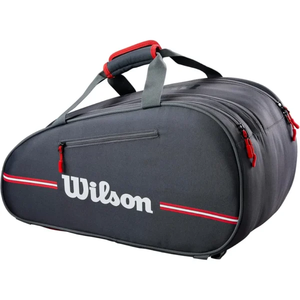 b0dx2l2pbt_2.webp BOLSO DE PÁDEL WILSON TEAM CAPACIDAD 4 RAQUETAS NEGRO/ROJO