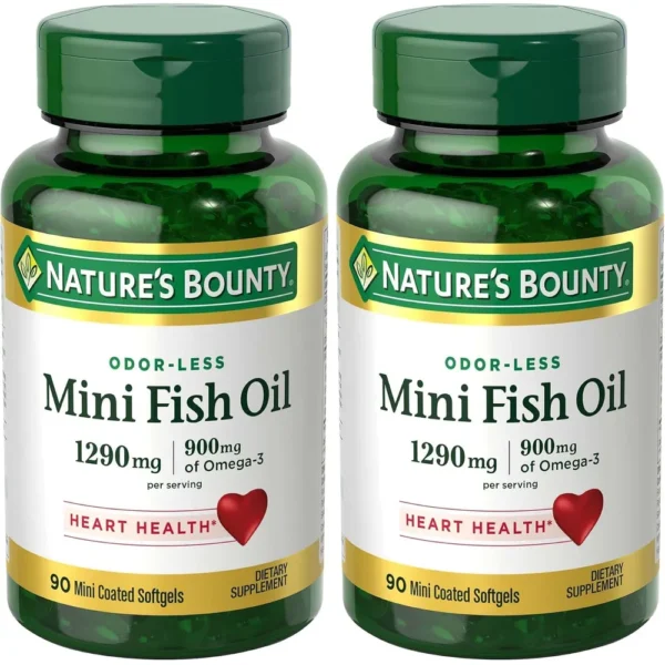 MINI ACEITE DE PESCADO NATURE'S BOUNTY 1290 MG 90 CÁPSULAS BLANDAS | PACK 2