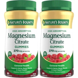 CITRATO DE MAGNESIO NATURE'S BOUNTY 270 MG FRAMBUESA 90 GOMITAS | PACK 2