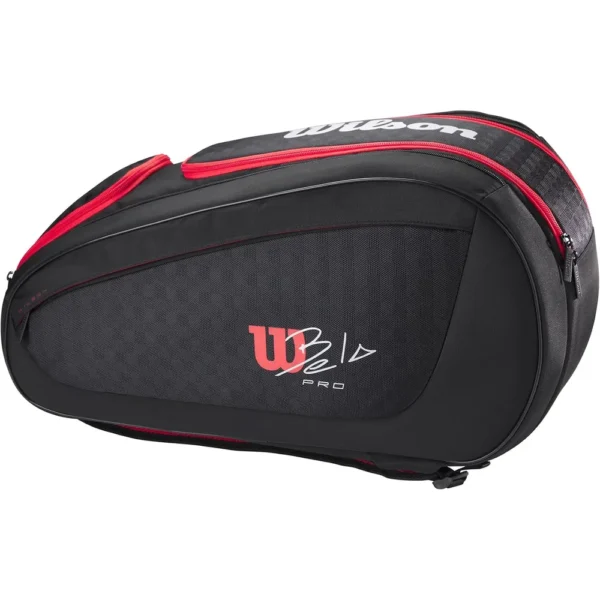 BOLSO DE PÁDEL WILSON BELA SUPER TOUR CAPACIDAD 4 RAQUETAS NEGRO