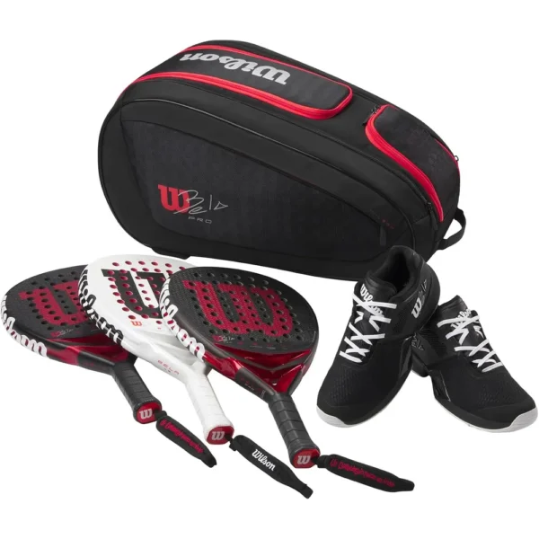 BOLSO DE PÁDEL WILSON BELA SUPER TOUR CAPACIDAD 4 RAQUETAS NEGRO