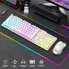 COMBO GAMER REDTHUNDER K10 TECLADO + MOUSE INALÁMBRICO 3200 DPI RGB PUDDING | BLANCO