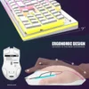 COMBO GAMER REDTHUNDER K10 TECLADO + MOUSE INALÁMBRICO 3200 DPI RGB PUDDING | BLANCO