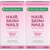 CABELLO PIEL Y UÑAS NATURE'S BOUNTY + BIOTINA 3000 MCG 60 TABLETAS | PACK 2