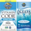 MULTIVITAMÍNICO GARDEN OF LIFE RAW ONE MEN 75 CÁPSULAS + OMEGA 3 OCEANS 3 60 CÁPSULAS | SET 2