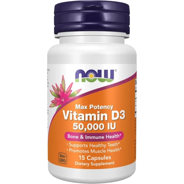 VITAMINA D3 NOW FOODS 50000 UI 15 CÁPSULAS
