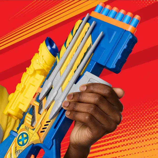 NERF LANZADOR MARVEL WOLVERINE CON 12 DARDOS