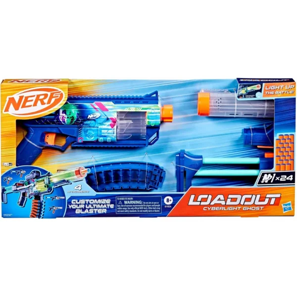 NERF LANZADOR LOADOUT CYBERLIGHT GHOST CON LUCES LED