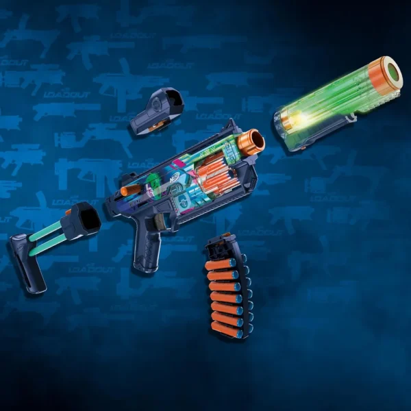 NERF LANZADOR LOADOUT CYBERLIGHT GHOST CON LUCES LED