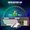 COMBO GAMER REDTHUNDER K10 PRO TECLADO + MOUSE INALÁMBRICO 3200 DPI RGB | BLANCO/GRIS