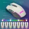 COMBO GAMER REDTHUNDER K10 PRO TECLADO + MOUSE INALÁMBRICO 3200 DPI RGB | BLANCO/GRIS