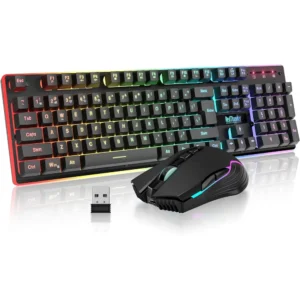 COMBO GAMER REDTHUNDER K10 TECLADO + MOUSE INALÁMBRICO 3200 DPI RGB | NEGRO