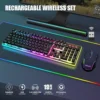 COMBO GAMER REDTHUNDER K10 TECLADO + MOUSE INALÁMBRICO 3200 DPI RGB | NEGRO