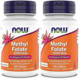 METILFOLATO NOW FOODS 1000 MCG 180 TABLETAS | PACK 2