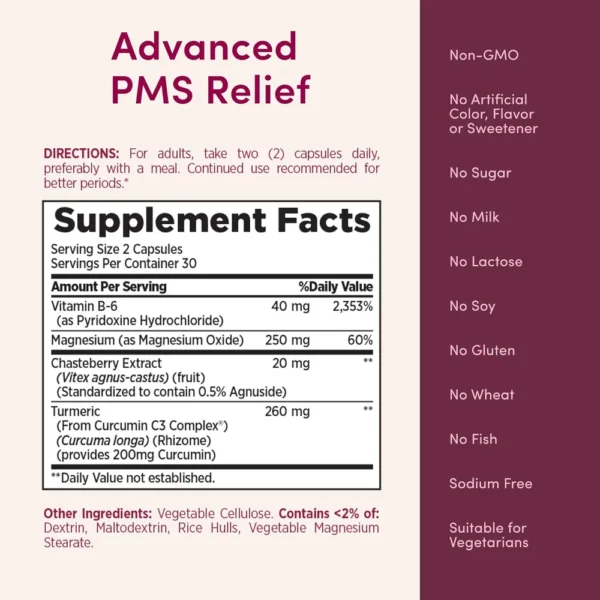ADVANCED PMS RELIEF NATURE'S BOUNTY 60 CÁPSULAS | PACK 2
