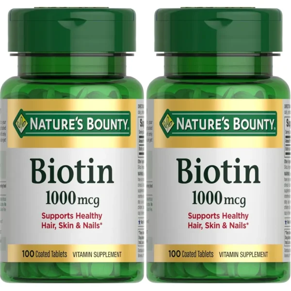 BIOTINA NATURE'S BOUNTY 1000 MCG 100 TABLETAS | PACK 2
