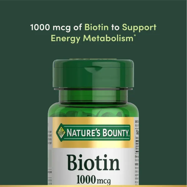 BIOTINA NATURE'S BOUNTY 1000 MCG 100 TABLETAS | PACK 2