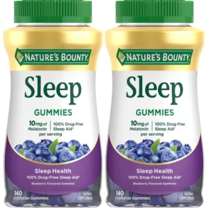 MELATONINA NATURE'S BOUNTY 10 MG ARÁNDANO 140 GOMITAS | PACK 2