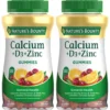 CALCIO + VITAMINA D3 + ZINC NATURE'S BOUNTY 500 MG 70 GOMITAS | PACK 2