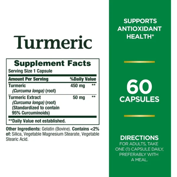 CÚRCUMA NATURE'S BOUNTY 450 MG 60 CÁPSULAS | PACK 2
