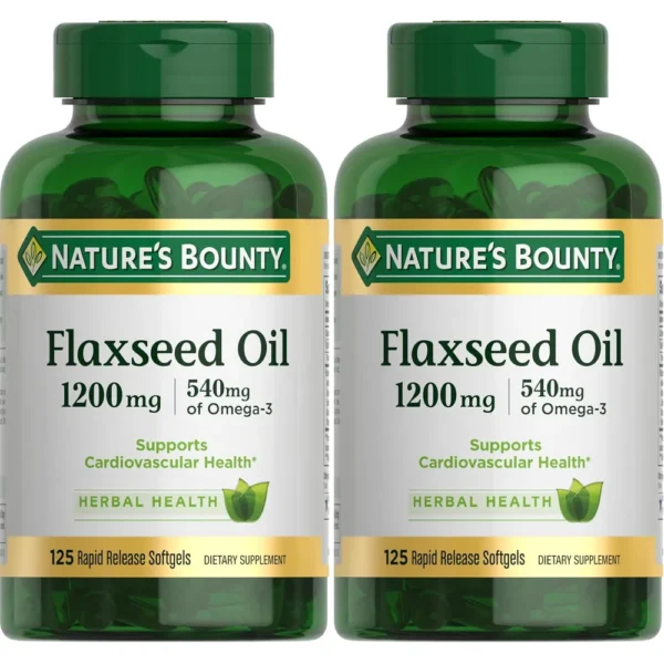 ACEITE DE LINAZA NATURE'S BOUNTY 1200 MG + OMEGA 3 125 CÁPSULAS BLANDAS | PACK 2