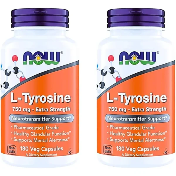 L-TIROSINA NOW FOODS 750 MG 180 CÁPSULAS | PACK 2