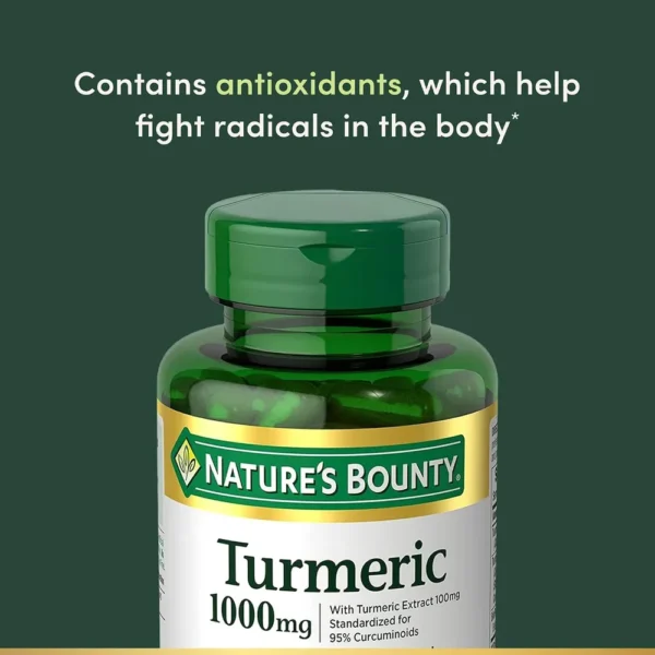CÚRCUMA NATURE'S BOUNTY 1000 MG + BIOPERINE 5 MG 60 CÁPSULAS | PACK 3